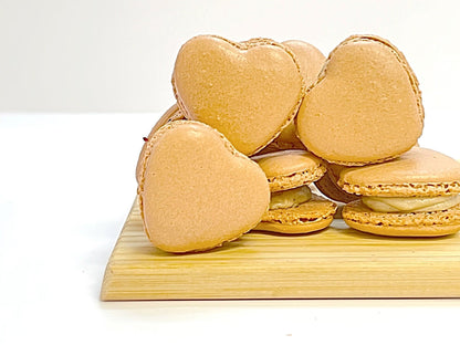 Caramel Heart French Macarons | Ideal for Valentine's Day gifts, birthdays, weddings, anniversaries and more - Macaron CentraleDefault (Coffee)12 Pack