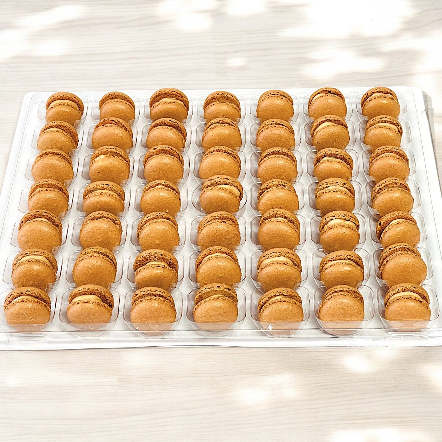 Caramel Mini Macarons - Perfect for Decorating Cupcakes, Cakes, Ice Cream, and More! - Macaron Centrale16 Pack