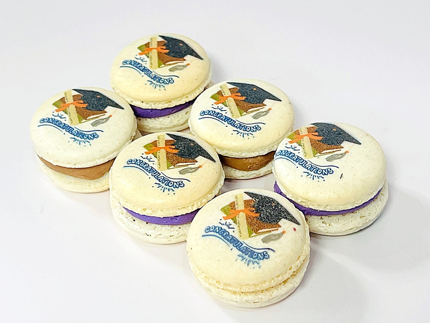 Celebrate Graduation: Congratulation French Macarons | Available in 6 & 12 Pack - Macaron Centrale6 pack