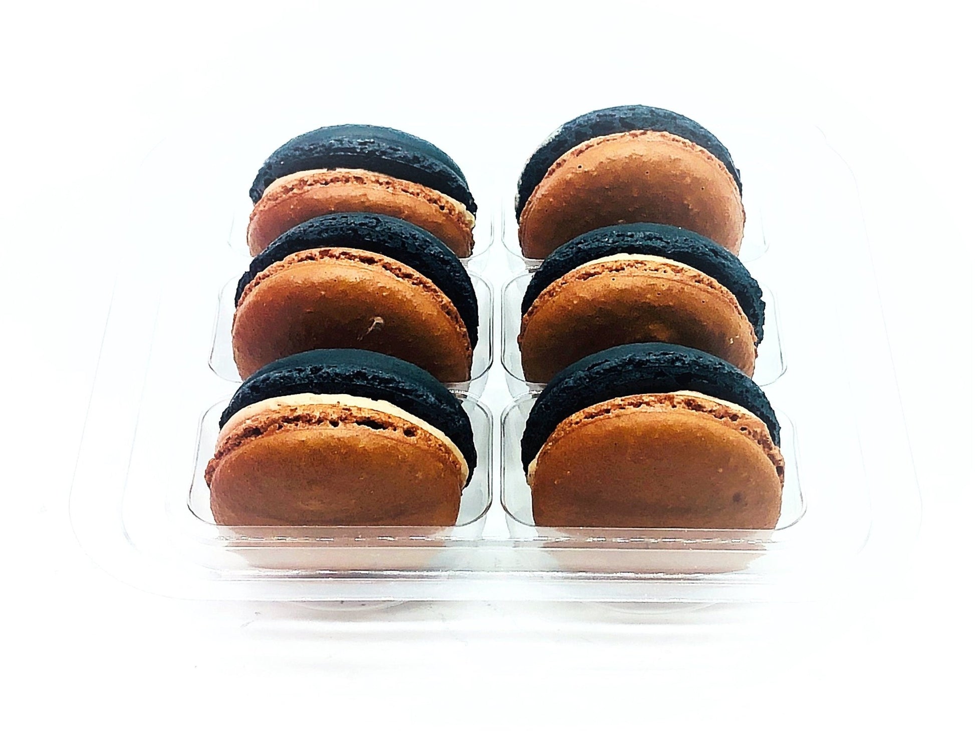 Chocolate Caramel French Macarons (6 Pack) | Ideal for celebratory events. - Macaron Centrale