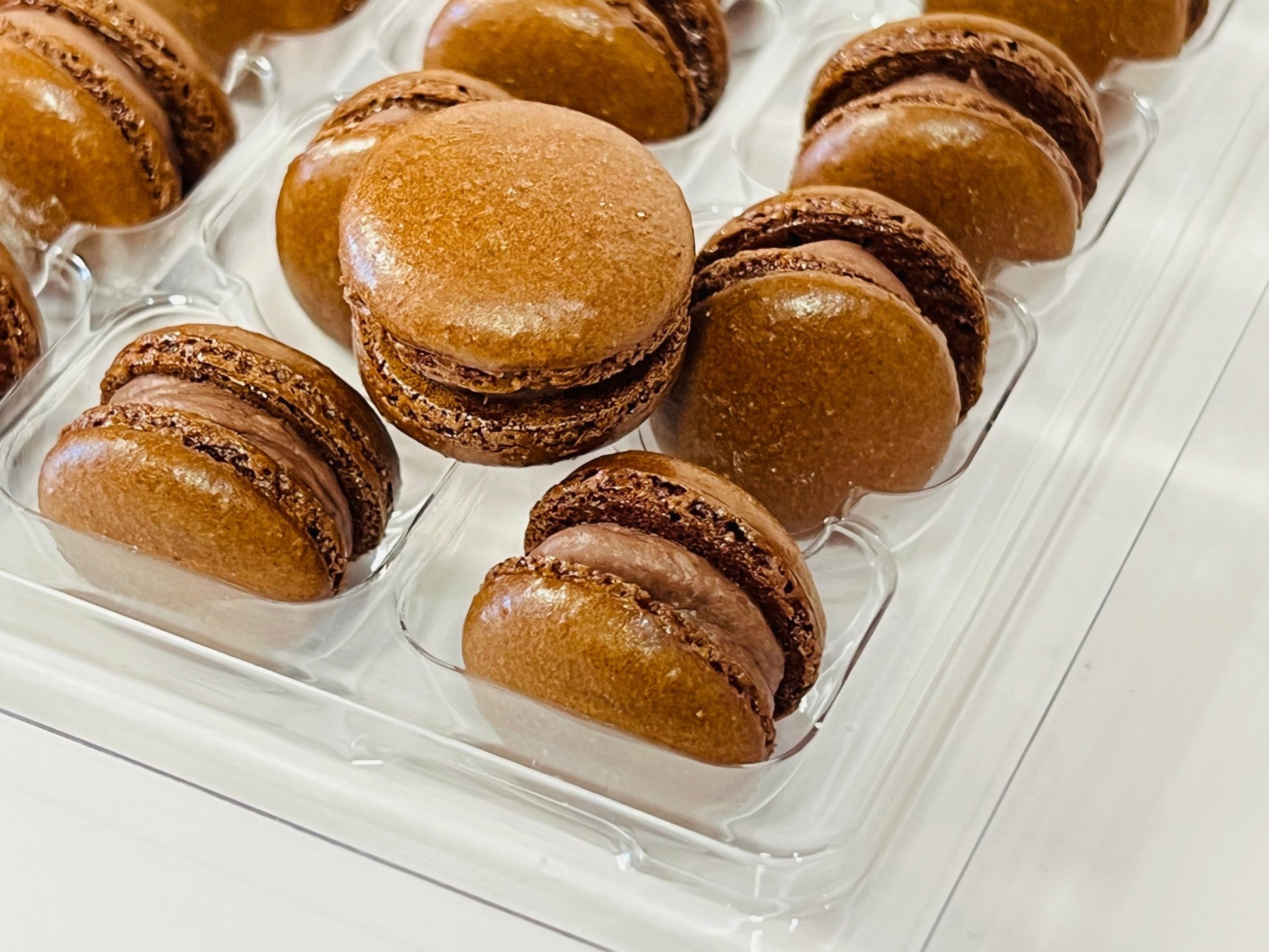 Chocolate Mini Macarons - Perfect for Decorating Cupcakes, Cakes, Ice Cream, and More! - Macaron Centrale16 Pack