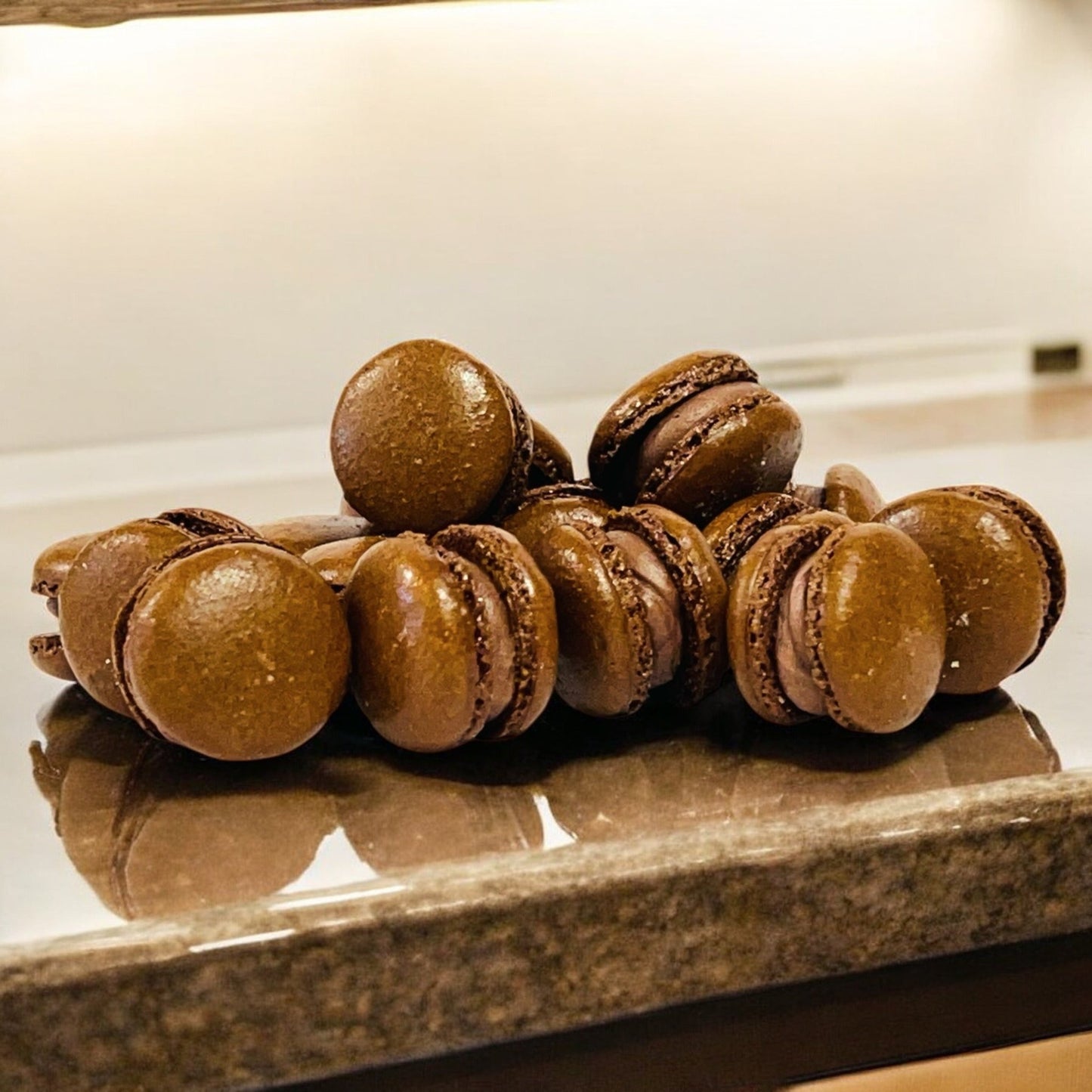 Chocolate Mini Macarons - Perfect for Decorating Cupcakes, Cakes, Ice Cream, and More! - Macaron Centrale16 Pack