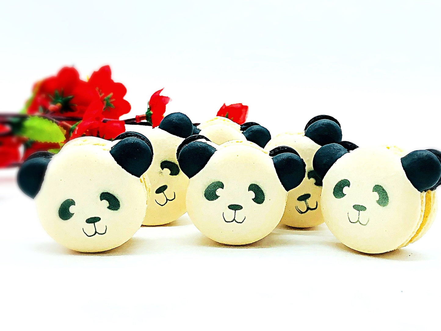 Chocolate Panda Macarons | Available in both traditional and vegan option. - Macaron Centrale4 Pack