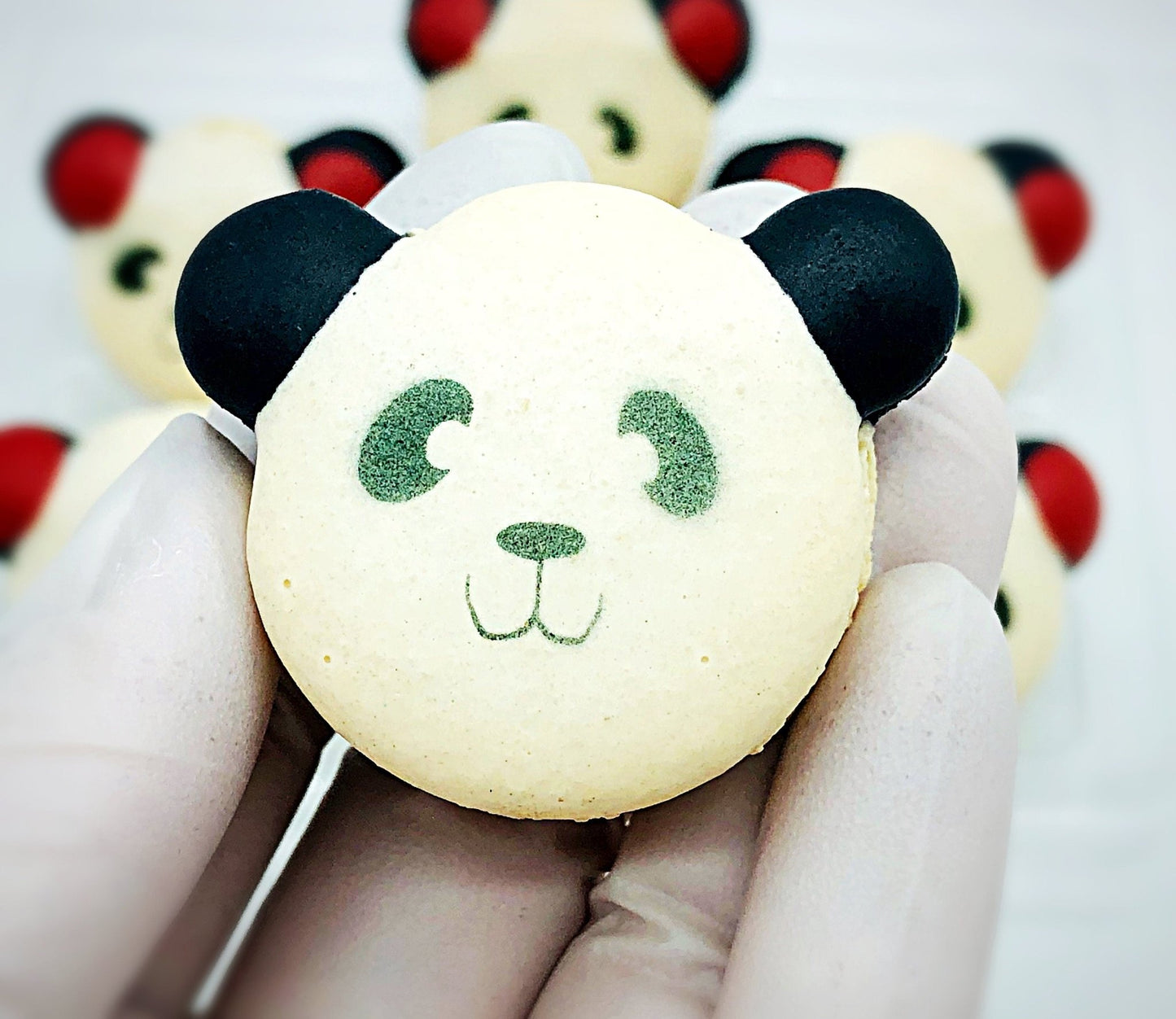 Chocolate Panda Macarons | Available in both traditional and vegan option. - Macaron Centrale4 Pack