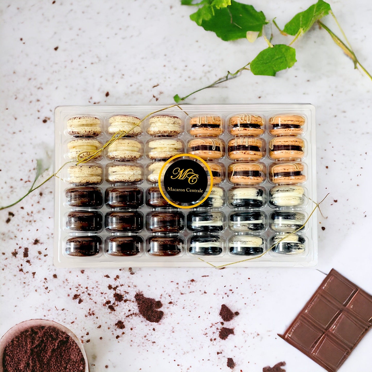 Chocolate Vibe: A Flavorful Quartet of French Macarons in One Set | 36 Pack (Copy) - Macaron Centrale