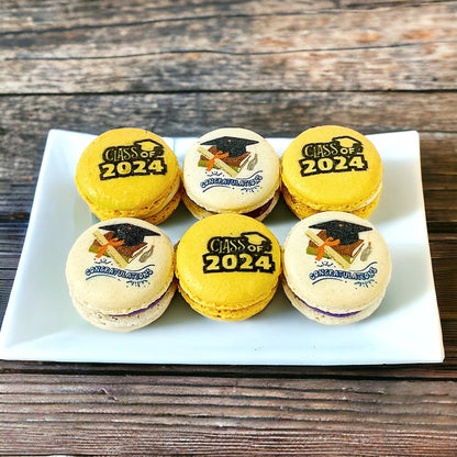 Class of 2024 French Macaron Box | Available in 6 & 12 Pack | Graduation Themed Macarons - Macaron Centrale6 Pack