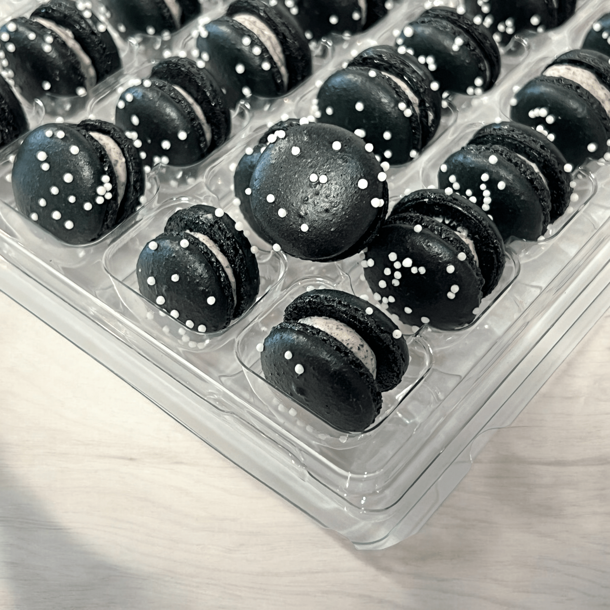 Classic Oreo Mini Macarons - Perfect for Decorating Cupcakes, Cakes, Ice Cream, and More! - Macaron Centrale16 Pack