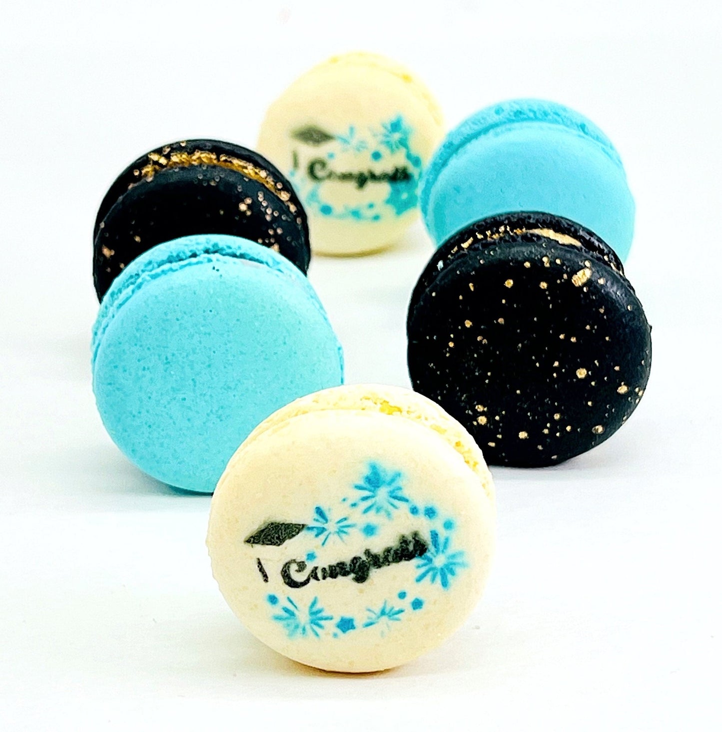 Congrats French Macaron Box (Black / Blue) | Available in 6 & 12 Pack - Macaron CentraleBlackberry6 Pack