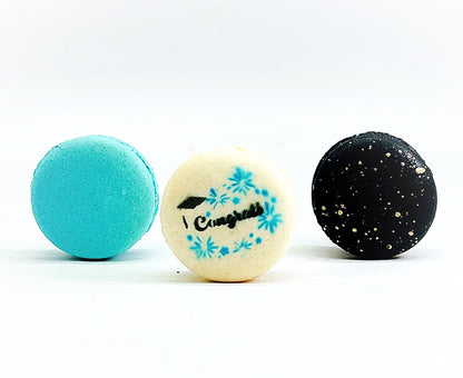 Congrats French Macaron Box (Black / Blue) | Available in 6 & 12 Pack - Macaron CentraleBlackberry6 Pack