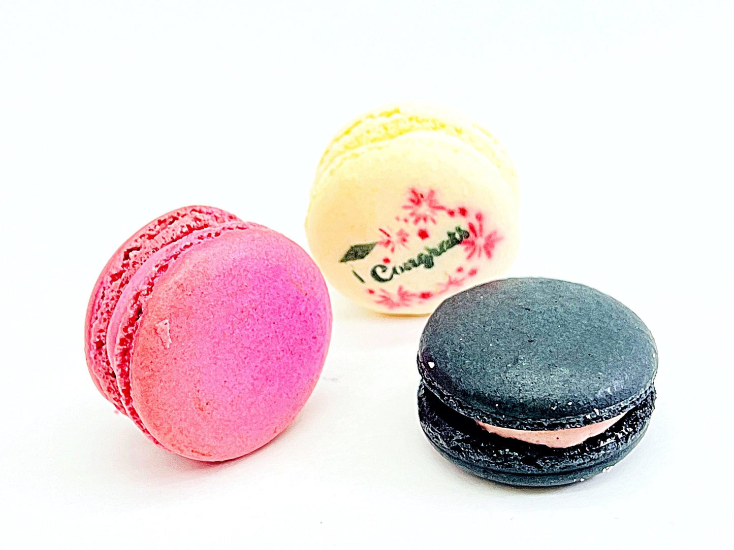 Congrats French Macaron Box (Black / Pink)| Available in 6 & 12 Pack - Macaron CentraleBlackberry6 Pack