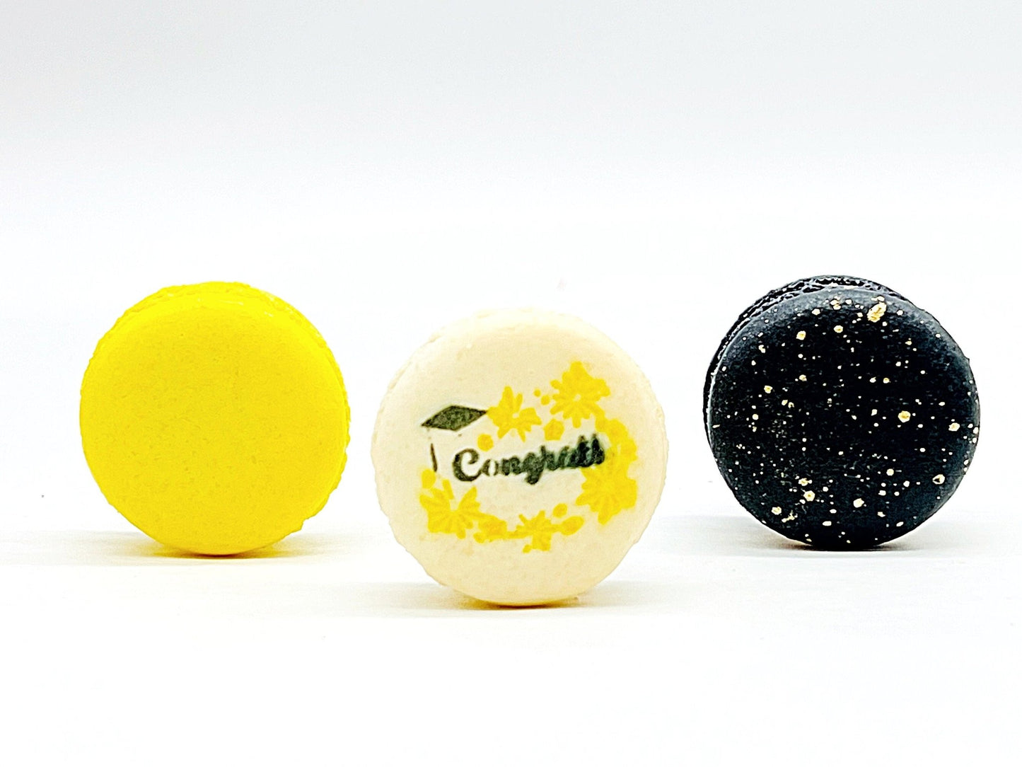 Congrats French Macaron Box (Black / Yellow) | Available in 6 & 12 Pack - Macaron CentraleBlackberry6 Pack