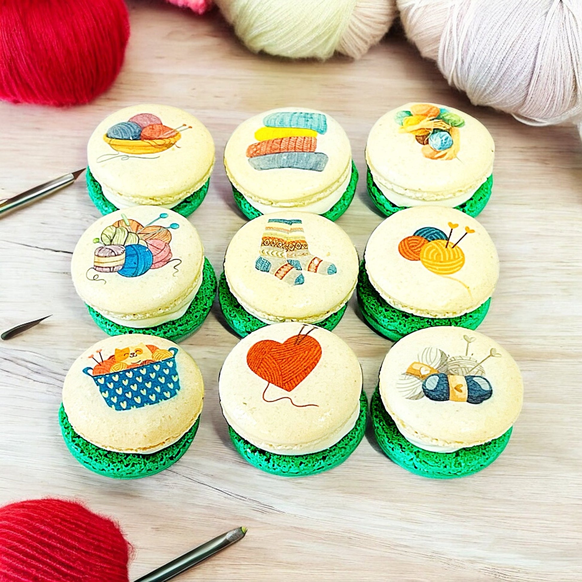 Cozy Knits Macaron Collection - Customizable Flavors - Macaron Centrale6 Pack