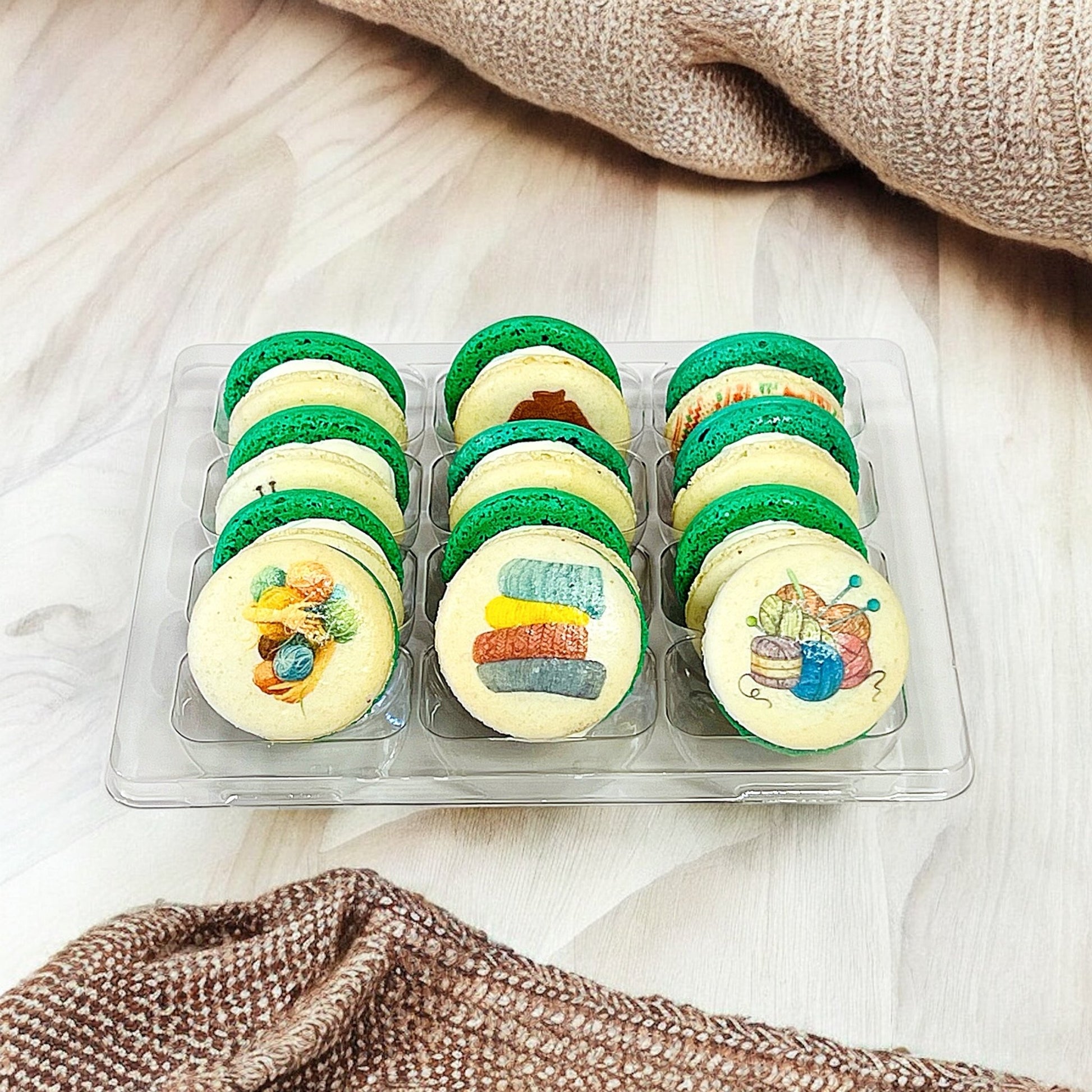 Cozy Knits Macaron Collection - Customizable Flavors - Macaron Centrale6 Pack