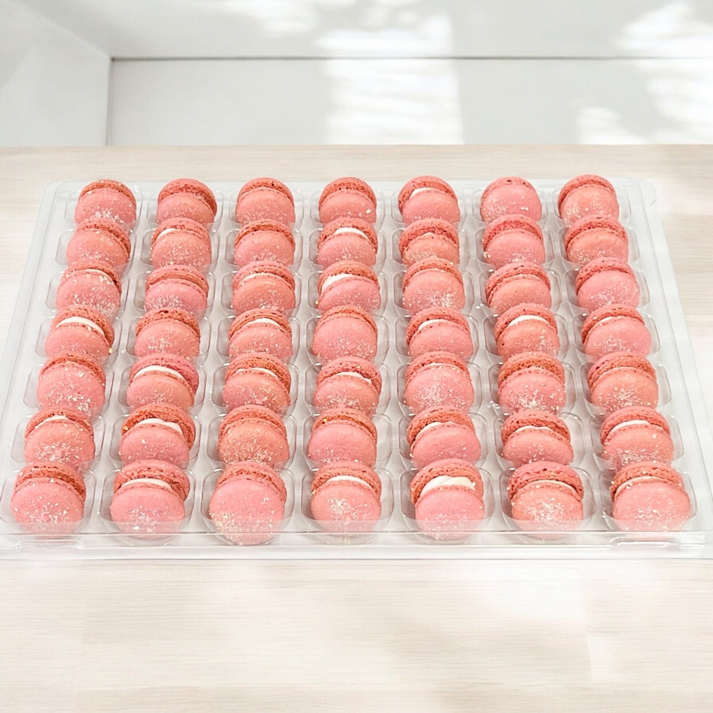 Cranberry Mini Macarons - Perfect for Decorating Cupcakes, Cakes, Ice Cream, and More! - Macaron Centrale16 Pack