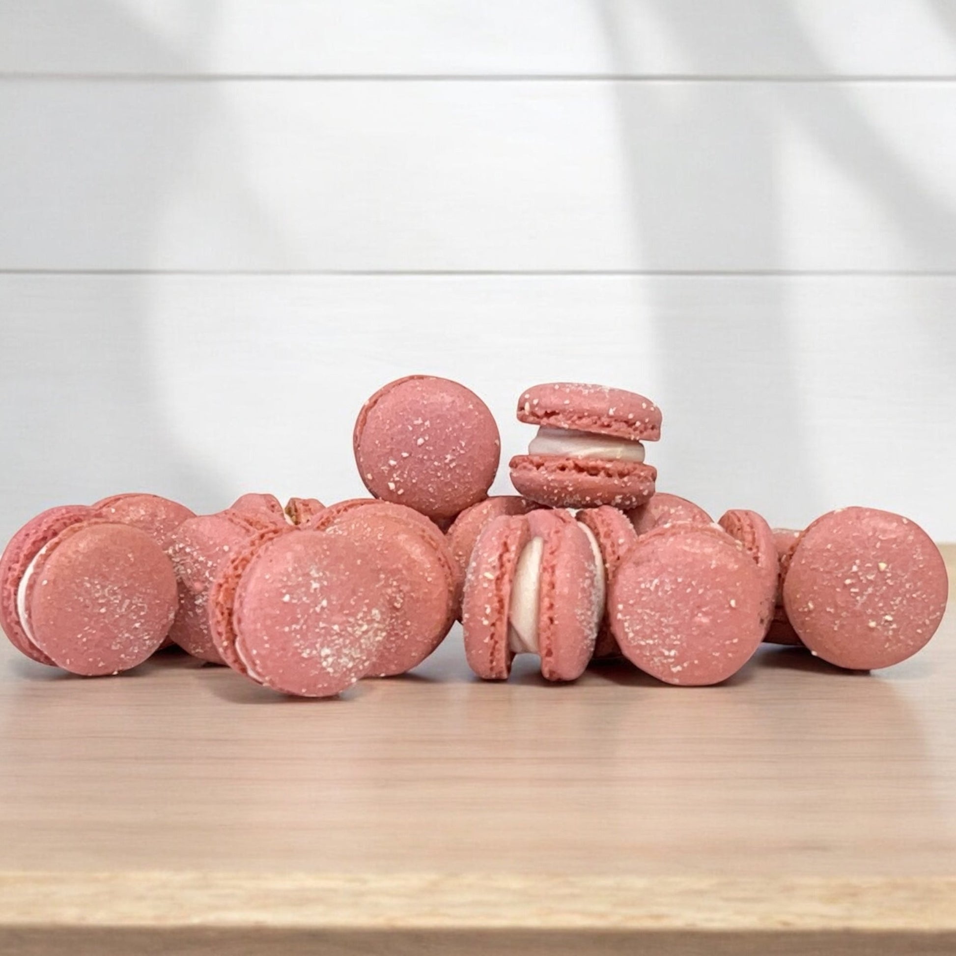 Cranberry Mini Macarons - Perfect for Decorating Cupcakes, Cakes, Ice Cream, and More! - Macaron Centrale16 Pack