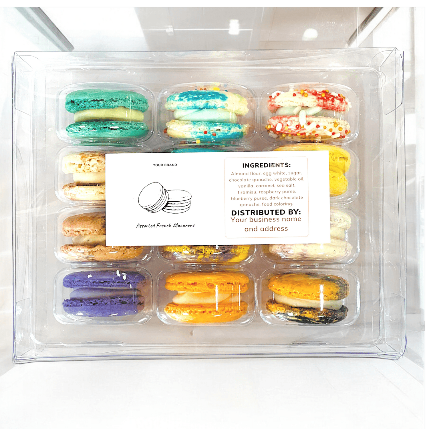 Customizable 12 - Pack Classic Macaron Gift Set – Private Label Perfection - Macaron Centrale8 x 12 Pack