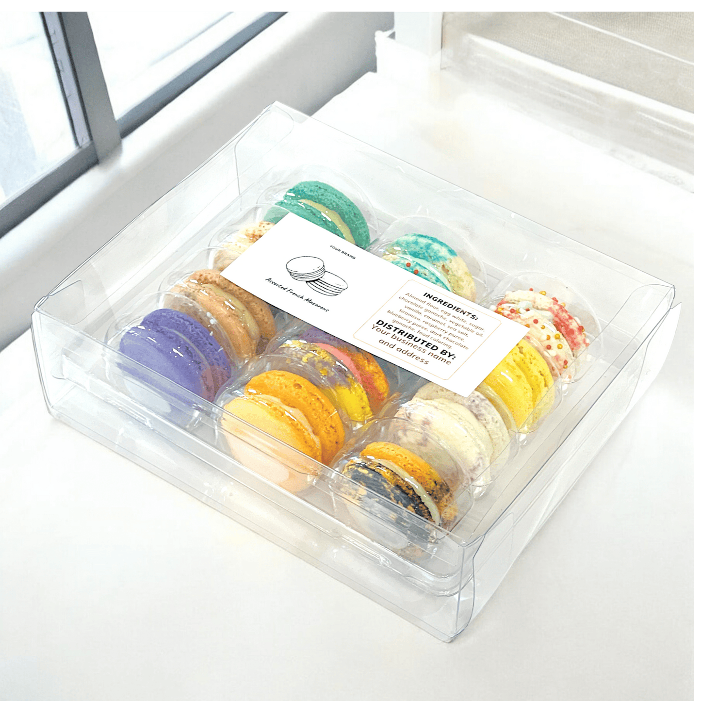 Customizable 12 - Pack Classic Macaron Gift Set – Private Label Perfection - Macaron Centrale8 x 12 Pack