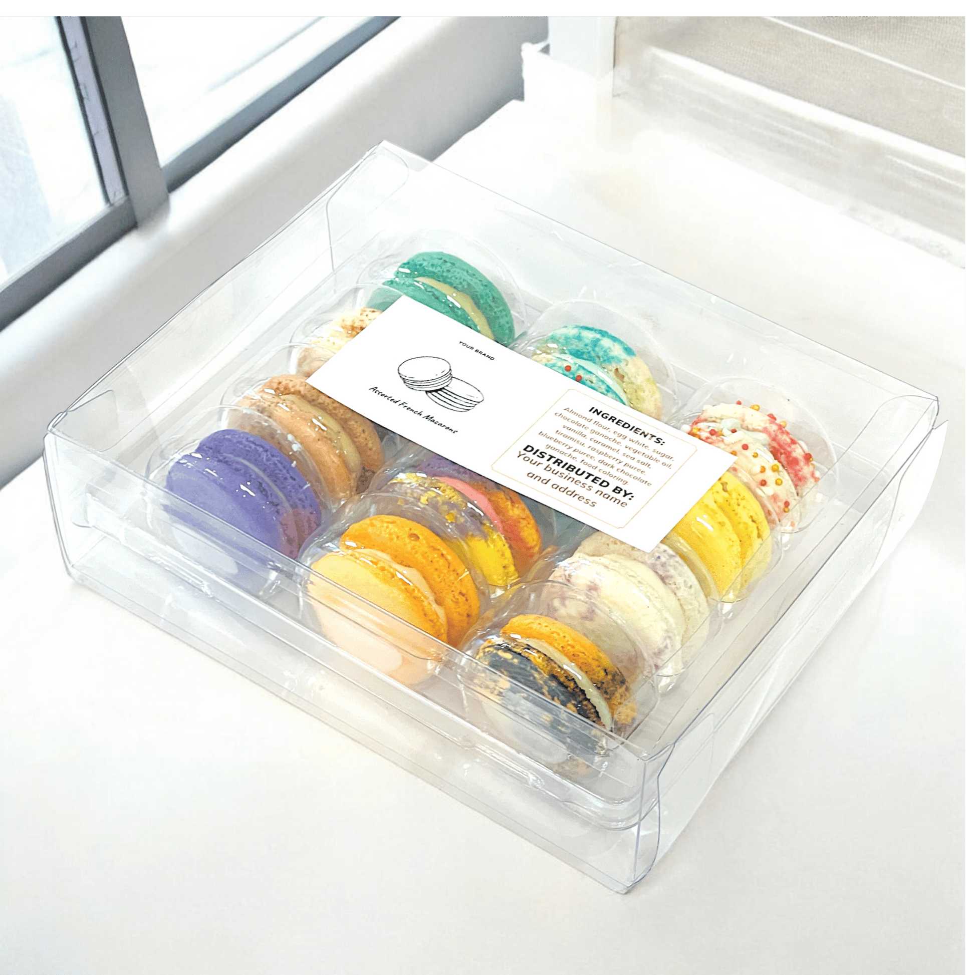 Customizable 12 - Pack Classic Macaron Gift Set – Private Label Perfection - Macaron Centrale8 x 12 Pack