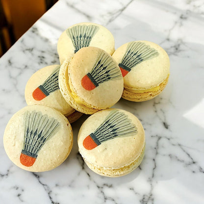 Customizable Badminton - Themed French Macarons – Choose Your Flavor! - Macaron Centrale6 Pack