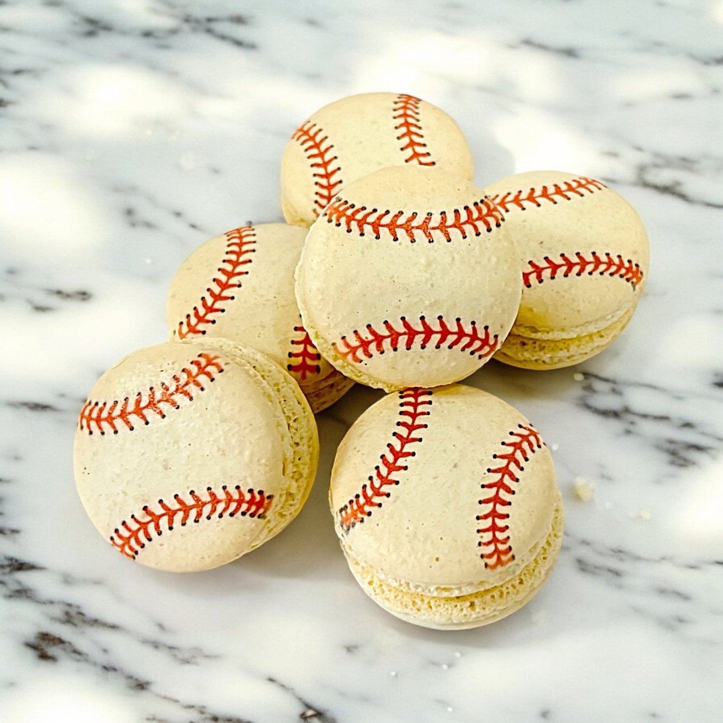 Customizable Baseball - Themed French Macarons – Choose Your Flavor! - Macaron Centrale6 Pack