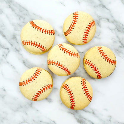 Customizable Baseball - Themed French Macarons – Choose Your Flavor! - Macaron Centrale6 Pack