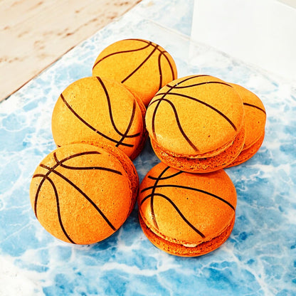 Customizable Basketball - Themed French Macarons – Pick Your Favorite Flavors! - Macaron Centrale6 Pack