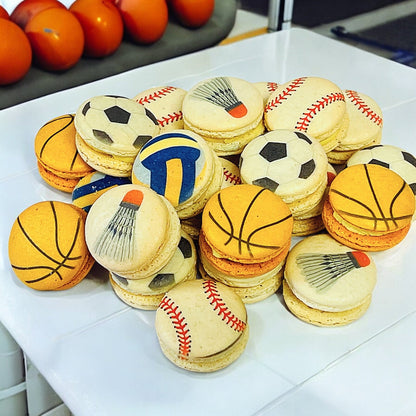 Customizable Basketball - Themed French Macarons – Pick Your Favorite Flavors! - Macaron Centrale6 Pack