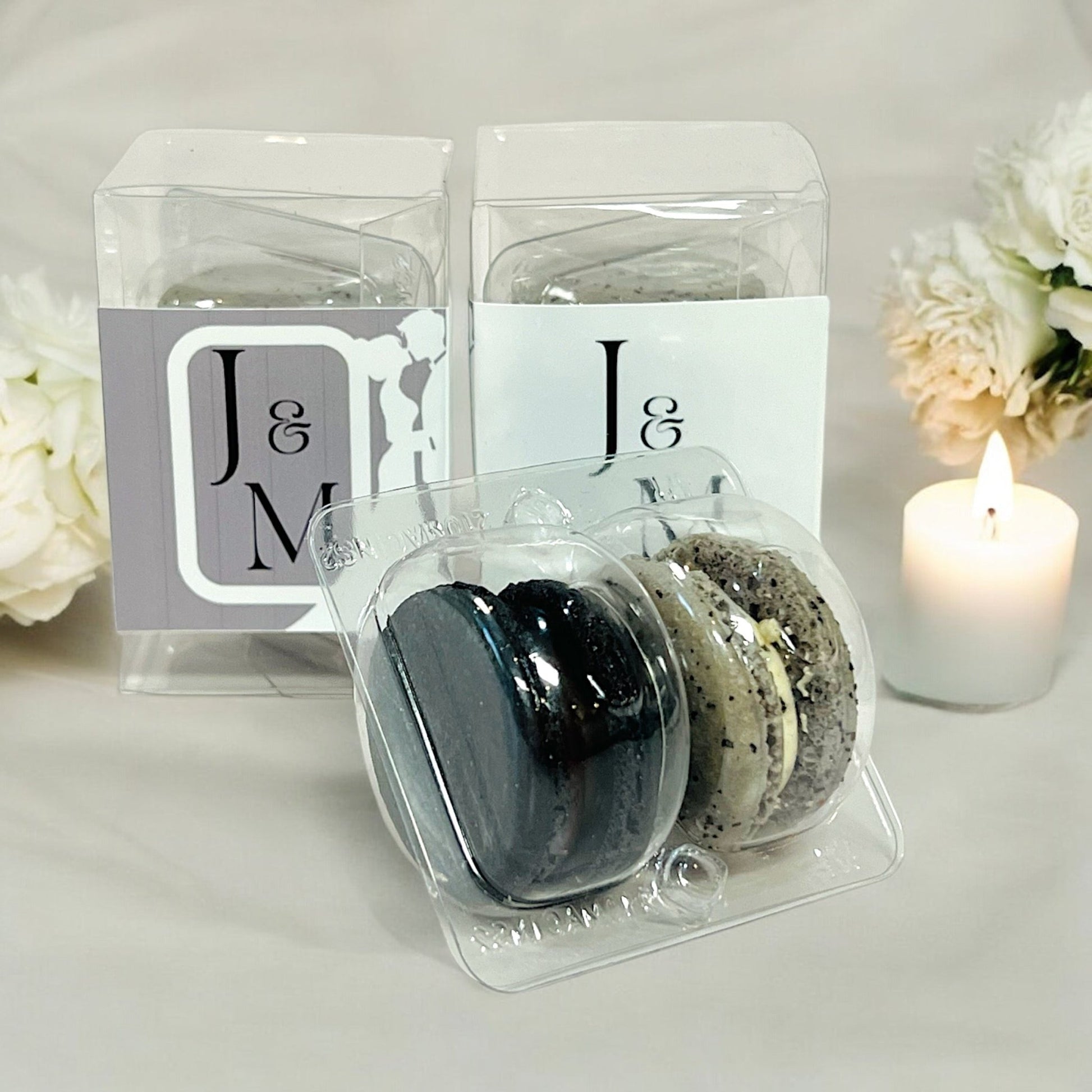 Customizable Macaron Favor Gift Box - Urban Slate Design - Macaron Centrale9 Favor Boxes