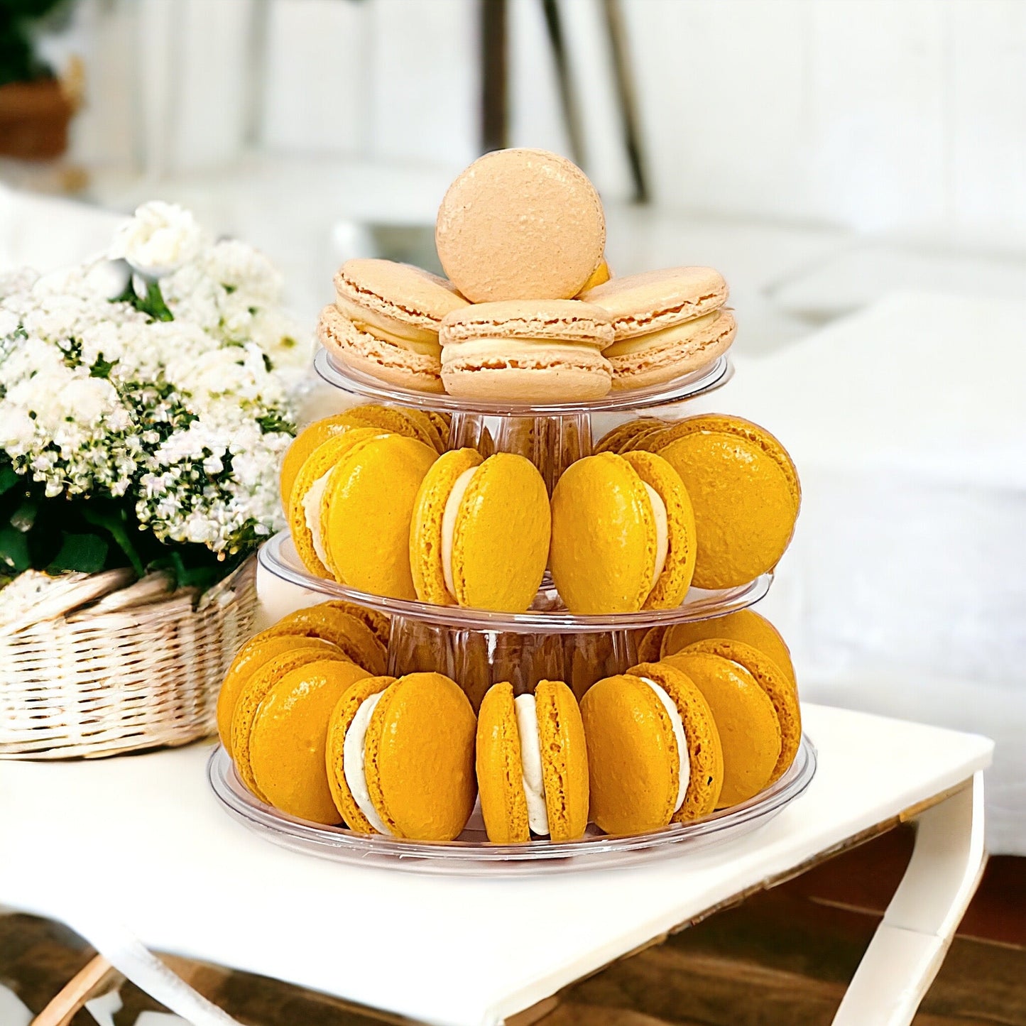 Customizable Macaron Towers - Ideal for Weddings, Birthdays, Baby Showers and more - Macaron Centrale3 Tiers