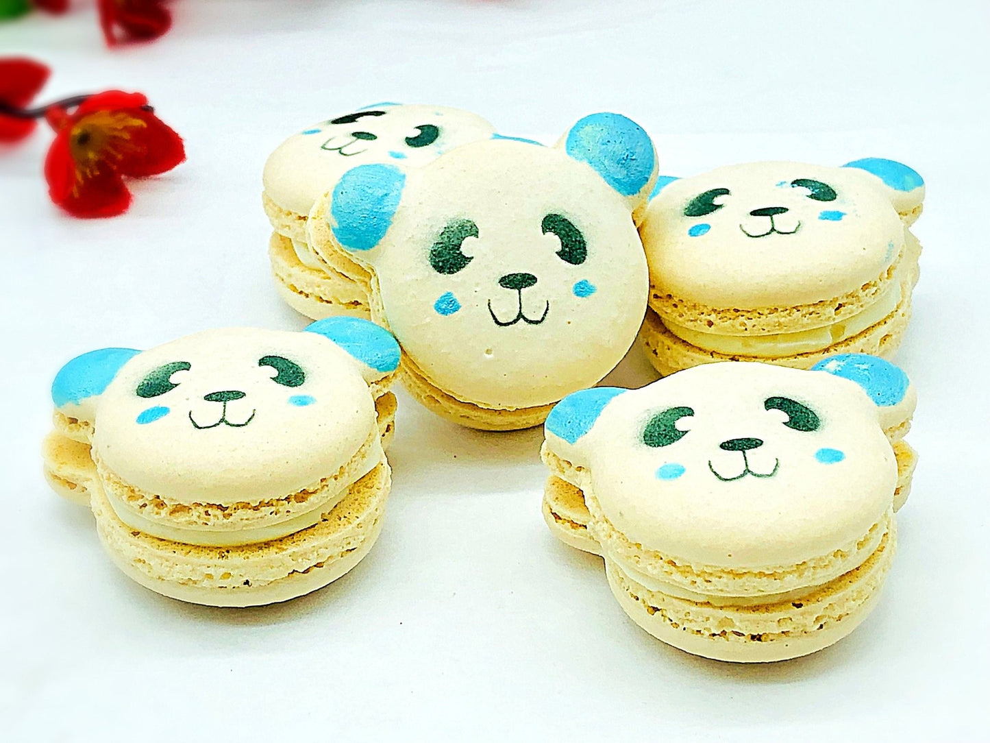 Customizable Panda Macarons | Handmade & Free Shipping - Macaron Centrale4 Pack