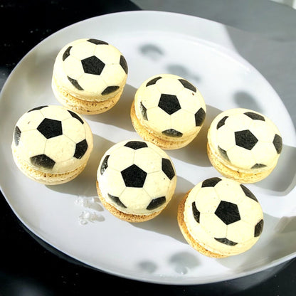 Customizable Soccer - Themed French Macarons – Pick Your Favorite Flavors! - Macaron Centrale6 Pack