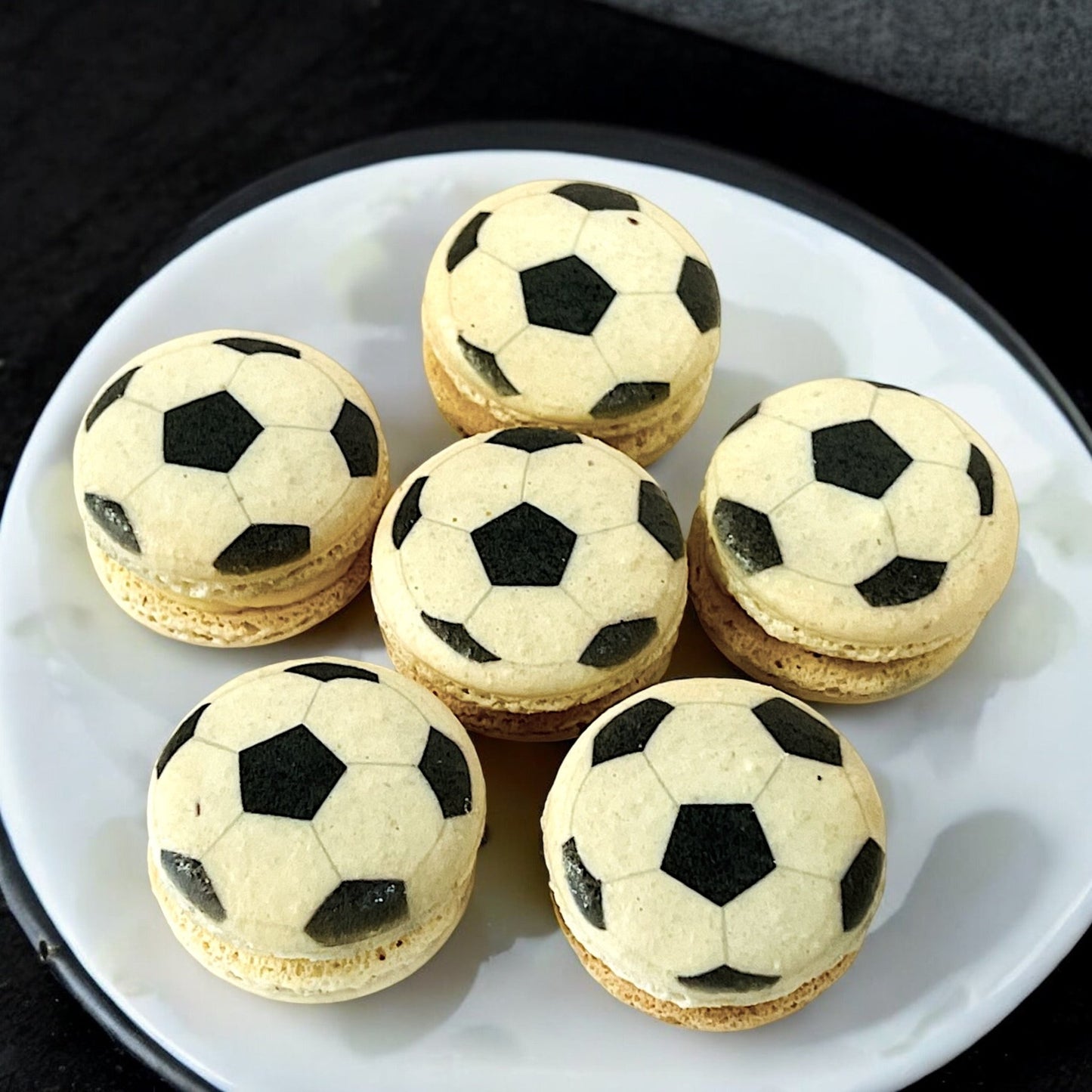 Customizable Soccer - Themed French Macarons – Pick Your Favorite Flavors! - Macaron Centrale6 Pack