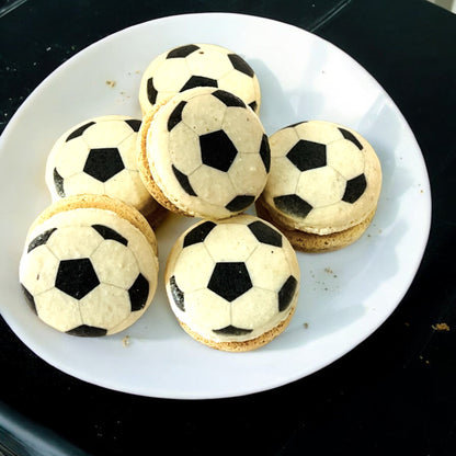 Customizable Soccer - Themed French Macarons – Pick Your Favorite Flavors! - Macaron Centrale6 Pack