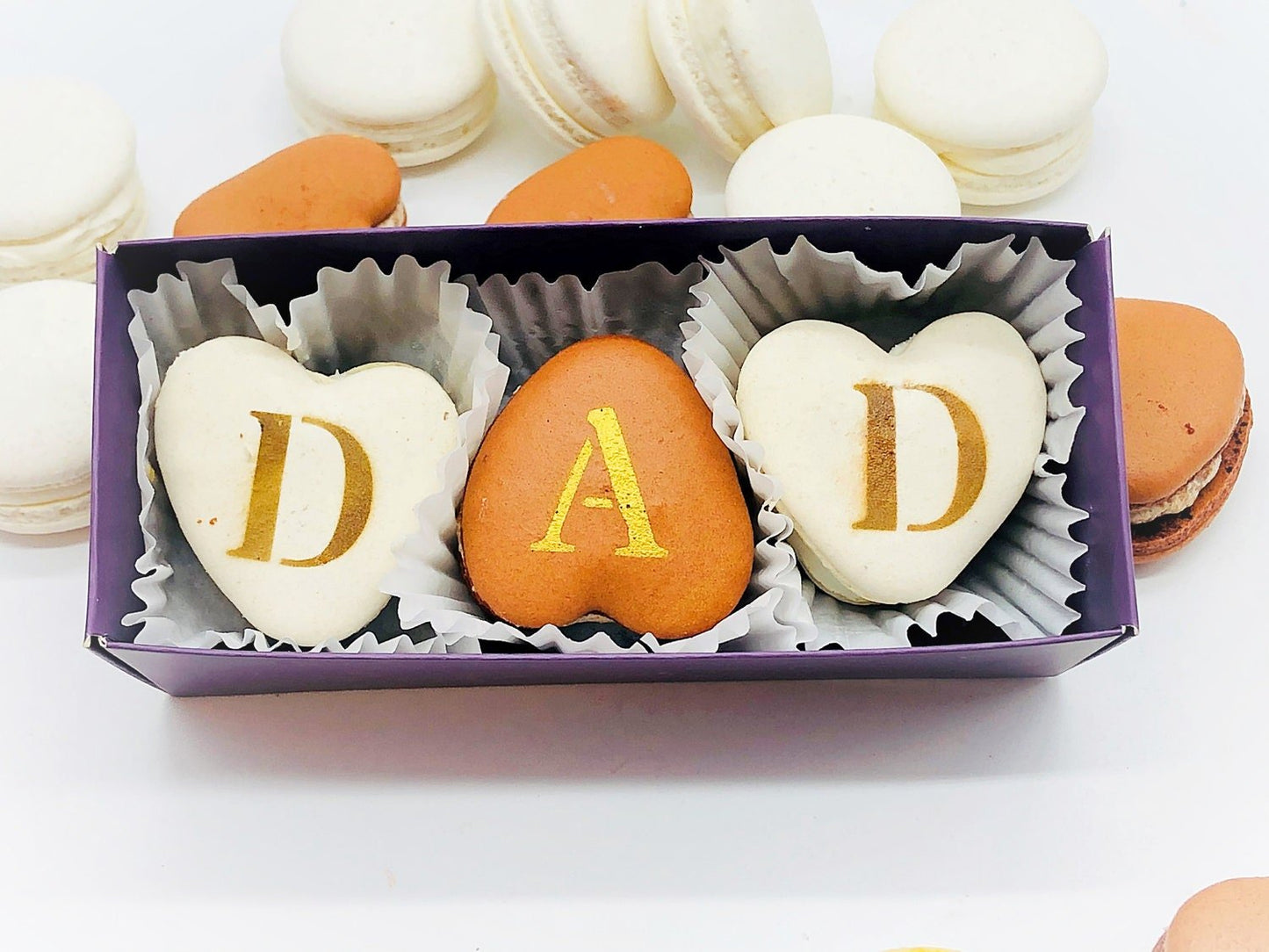 DAD Vegan Heart Macaron | Special gift for special dad! - Macaron CentraleStandard Shipping