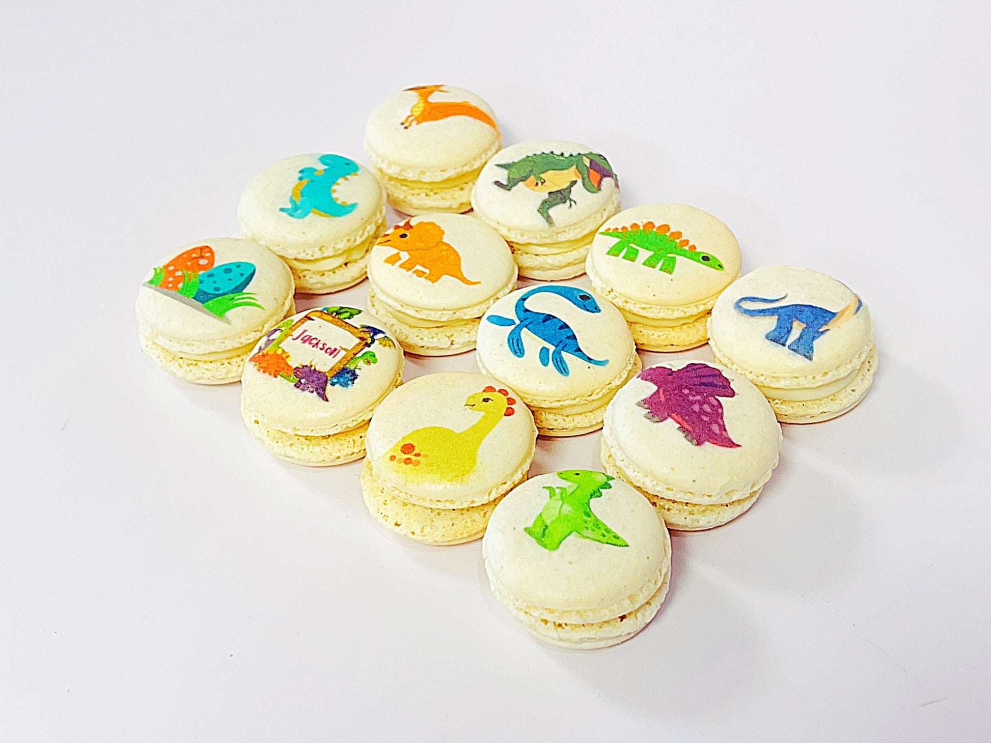 Dino - Mite Personalized Macaron Collection: A Jurassic Treat for Your Special Occasion - Macaron Centrale6 Pack