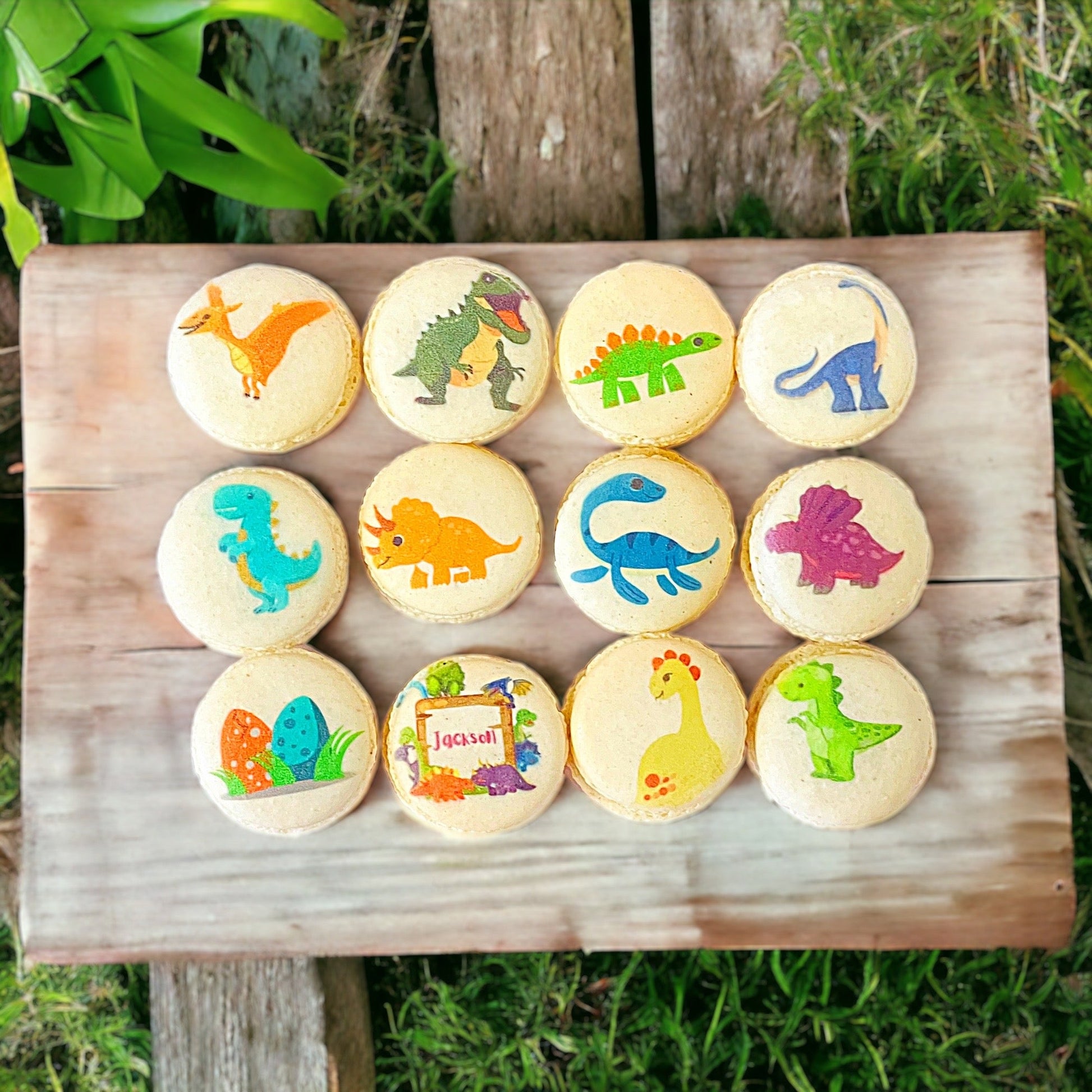 Dino - Mite Personalized Macaron Collection: A Jurassic Treat for Your Special Occasion - Macaron Centrale6 Pack