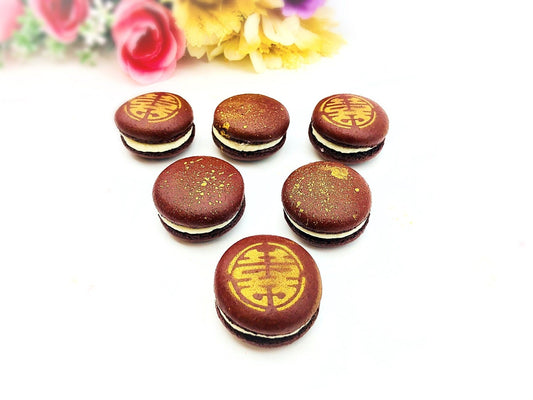 Double Happiness French Macaron Cookies | Available in 6, 12 & 24 Pack | Perfect addition to your wedding reception. - Macaron Centrale4 packDouble Happiness 1