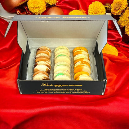 Durga Puja Macaron Gift Set - Available in 6 & 12 Pack - 3 Flavors with Festive Designs - Macaron CentraleDurga Puja6 Pack