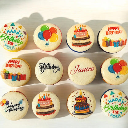 Elegant Birthday Gift Macaron Set for Her - Macaron CentraleHappy Birthday Default12 Pack