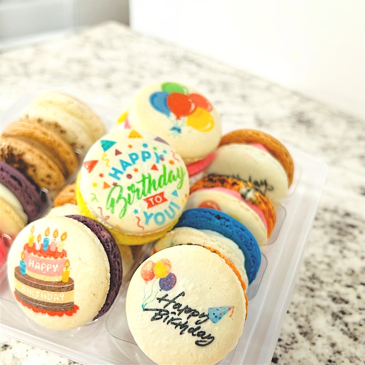 Elegant Birthday Gift Macaron Set for Her - Macaron CentraleHappy Birthday Default6 Pack