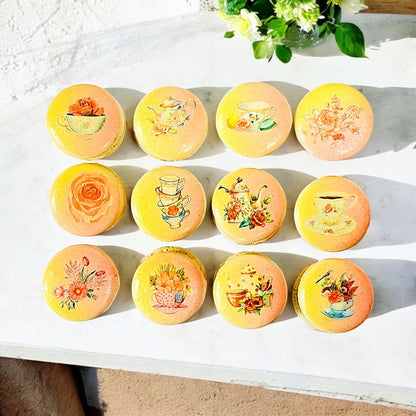 Elegant Pastel High Tea Macarons - Personalized Flavor Selection - Macaron Centrale6 Pack