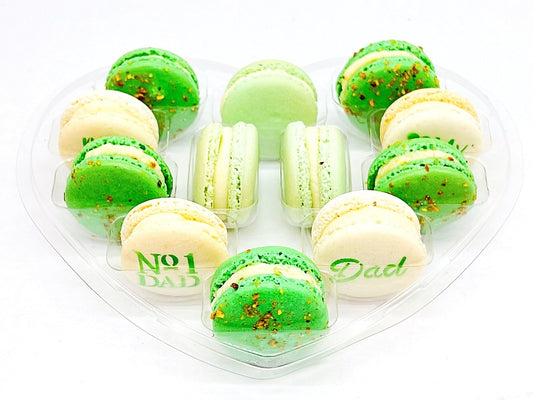 French Macaron Gift Set for Dad | 12 Pack Assortment Vanilla, Apple, Pistachio - Macaron Centrale