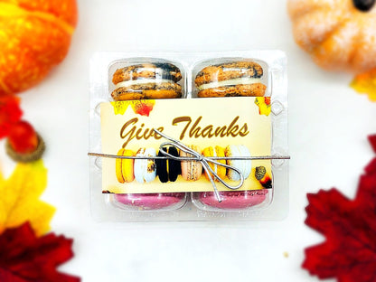 Give Thanks! 6 French Macaron Value Pack | Chocolate Hazelnut, Pumpkin Cheesecake and Cranberry Macarons - Macaron Centrale