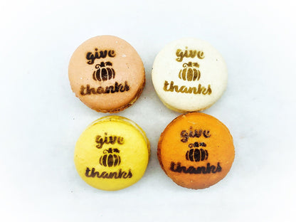Give Thanks Airbrushed French Macarons - Macaron CentraleVanilla6 Pack