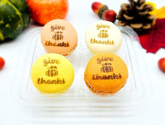 Give Thanks Airbrushed French Macarons - Macaron CentraleVanilla6 Pack