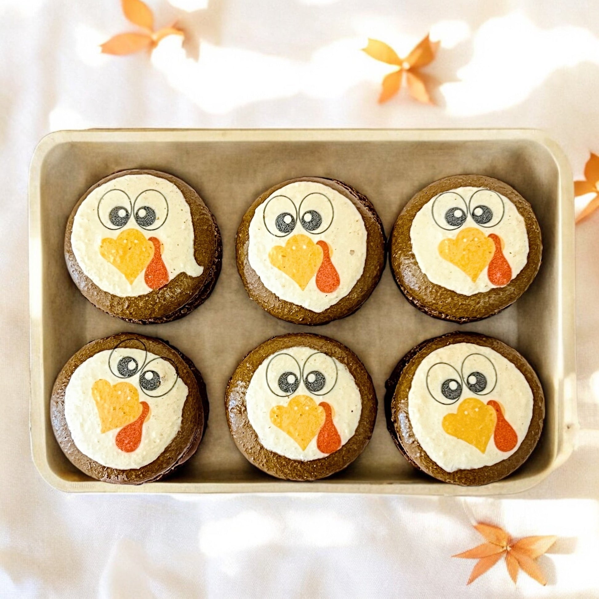 Gobble Gobble Turkey Face Macarons – Customizable Flavors for Thanksgiving! - Macaron Centrale6 Pack