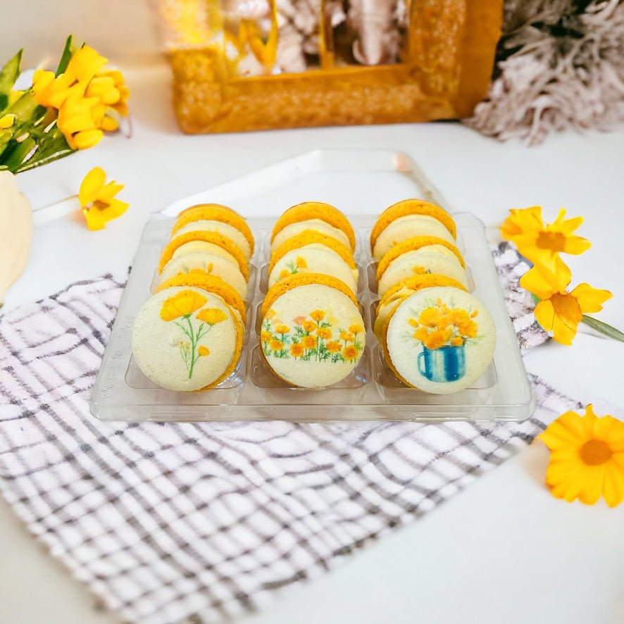 Golden Poppy Macaron | Packs of 6, 12, or 24 - Macaron Centrale6 Pack