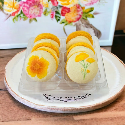 Golden Poppy Macaron | Packs of 6, 12, or 24 - Macaron Centrale6 Pack