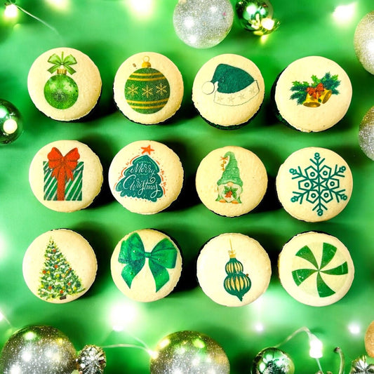 Green Christmas Macaron Set - Macaron Centrale6 Pack