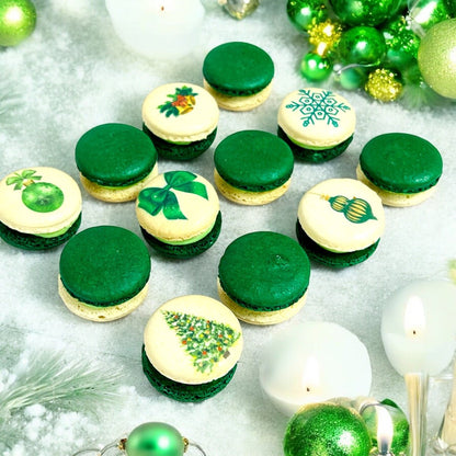 Green Christmas Macaron Set - Macaron Centrale6 Pack